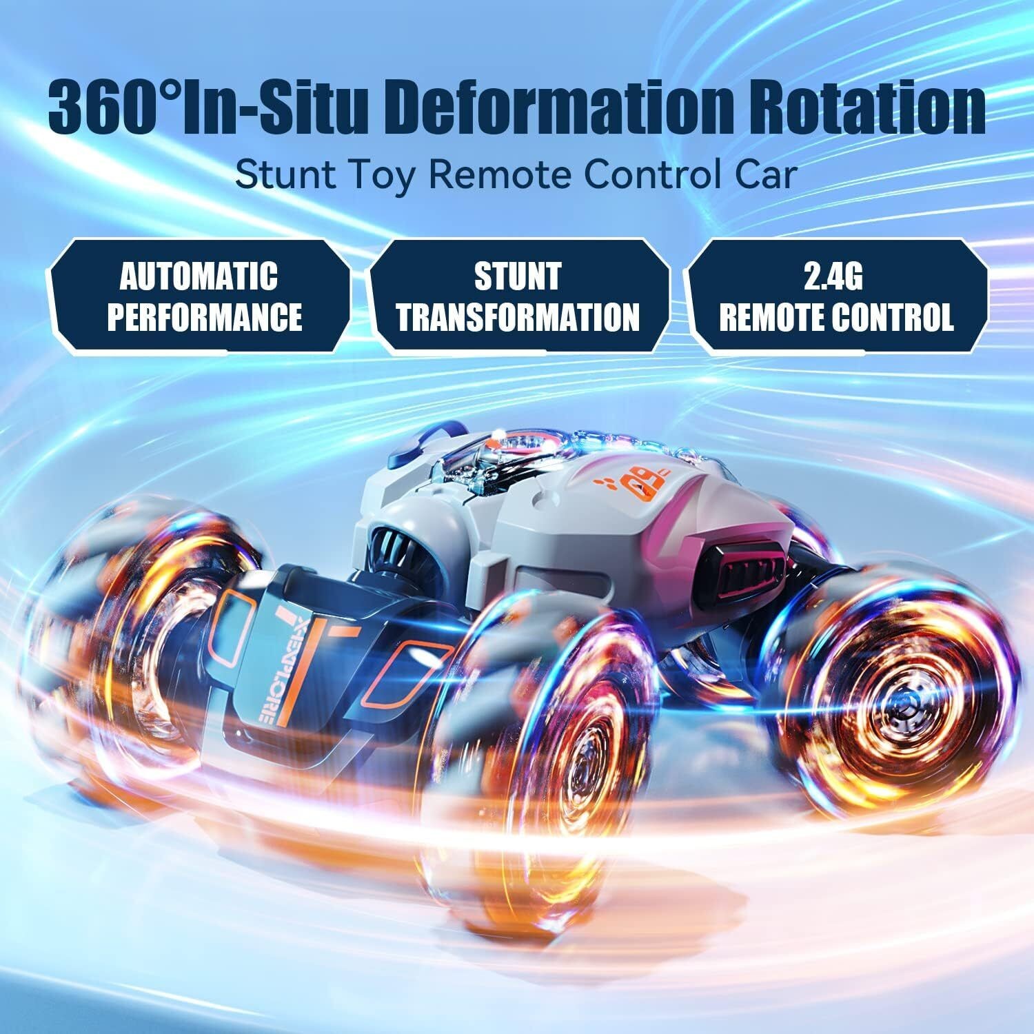 RC Stunt Car, 2.4Ghz 4WD Remote Control Gesture Sensor Toy Cars, Double Sided