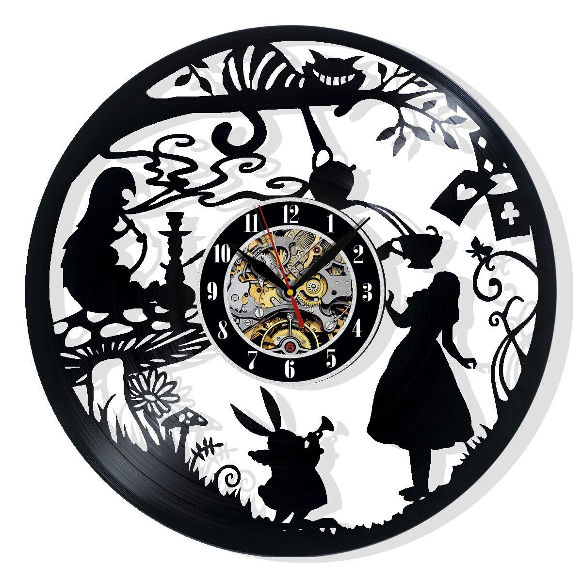 Alice In Wonderland Vinyl Record Wall Clock Gift Surprise Ideas Friends Birthday