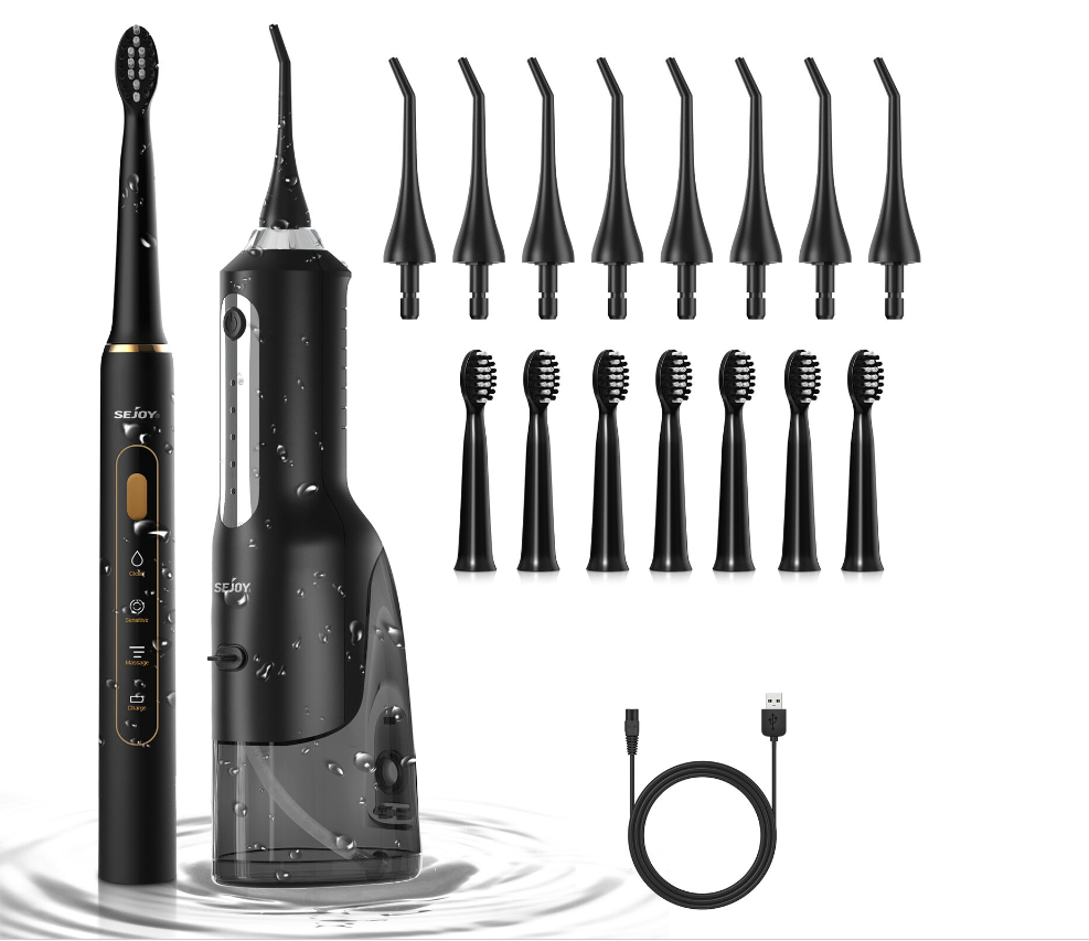 SEJOY Water Flosser Oral Irrigator & Sonic Electric Toothbrush Dental Cleaner